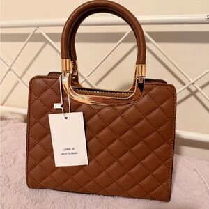 Elegant Brown Quilted Handbag